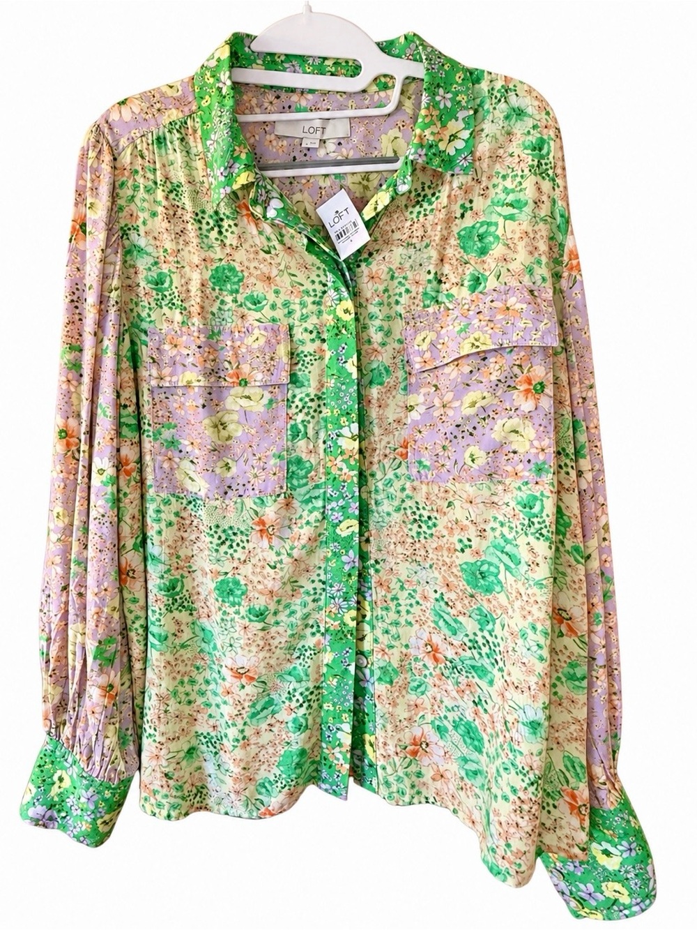 LOFT Floral Button-Down Blouse